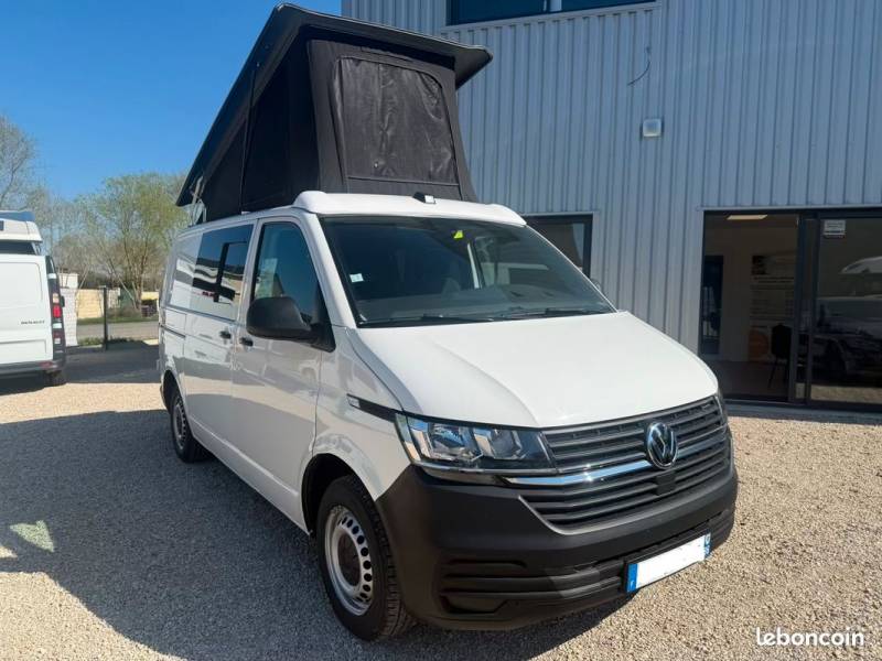 Volkswagen T6 aménagé VASP avec toit relevable BRAM de 2020 - 3 places / 4 couchages - 2.0L 110cv